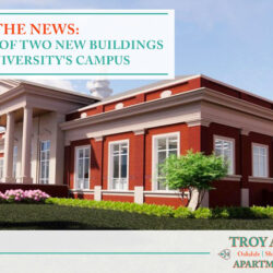 construction of two new buildings on Troy University's campus